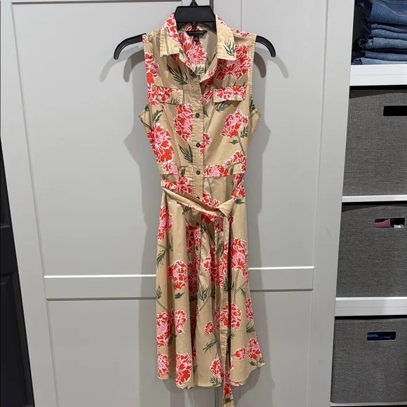 Banana Republic Red Pink Tie Front Sundress - Picture 3 of 5